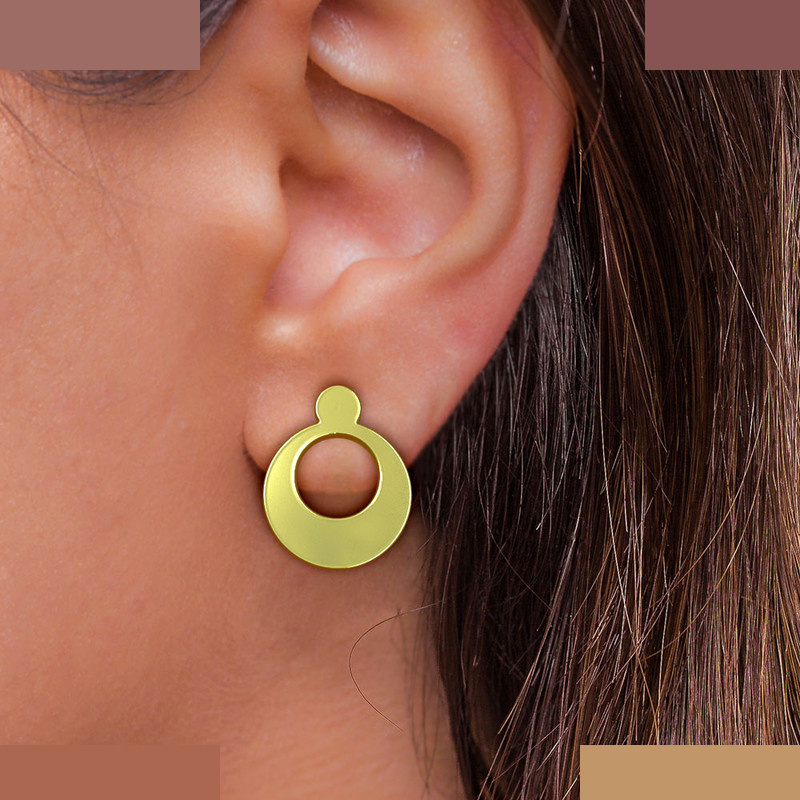 گوشواره طلا 18 عیار زنانه مدوپد مدل دایره کد GA1-12705