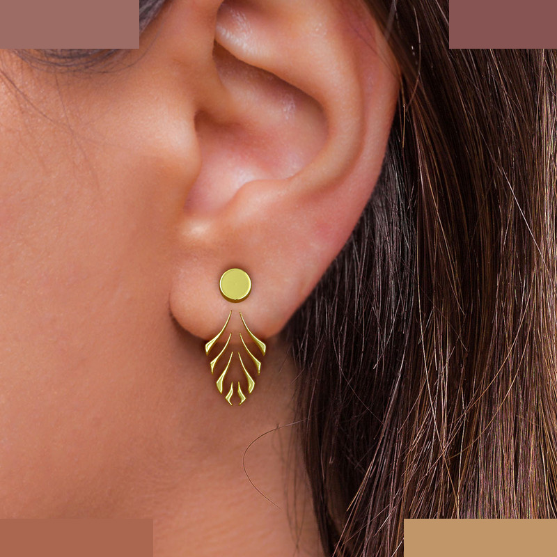 گوشواره طلا 18 عیار زنانه مدوپد مدل هندسی کد GA1-12960 گوشواره طلا 18 عیار زنانه مدوپد مدل هندسی کد GA1-12960