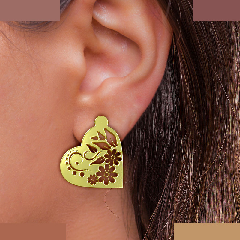 گوشواره طلا 18 عیار زنانه مدوپد مدل قلب کد GA1-12973 گوشواره طلا 18 عیار زنانه مدوپد مدل قلب کد GA1-12973