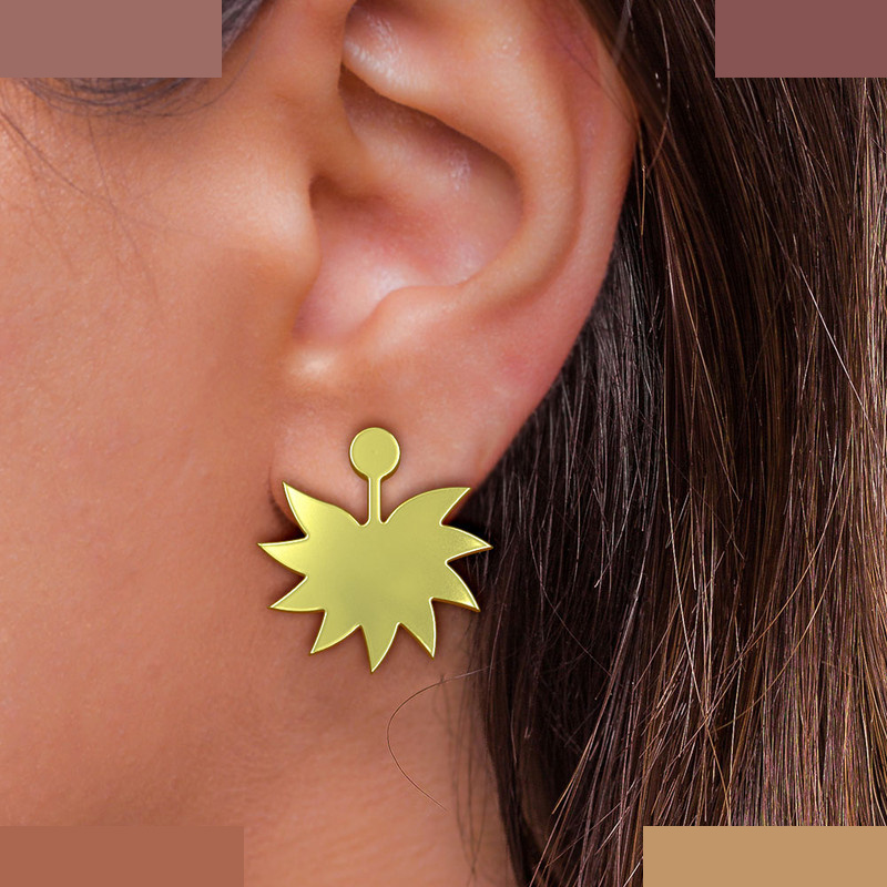 گوشواره طلا 18 عیار زنانه مدوپد مدل برگ کد GA1-13082 گوشواره طلا 18 عیار زنانه مدوپد مدل برگ کد GA1-13082