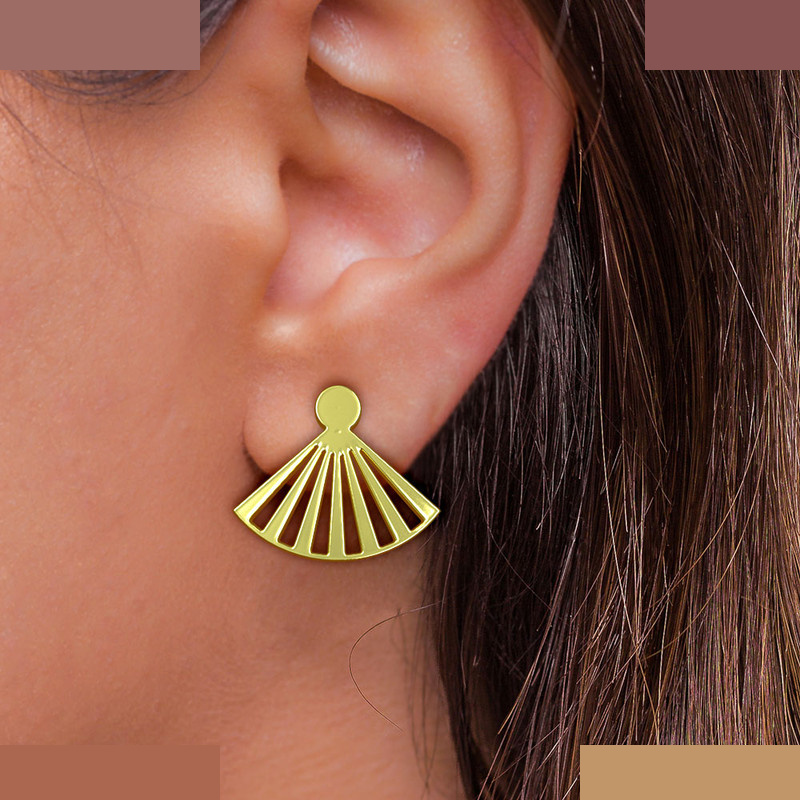 گوشواره طلا 18 عیار زنانه مدوپد مدل هندسی کد GA1-13647 گوشواره طلا 18 عیار زنانه مدوپد مدل هندسی کد GA1-13647