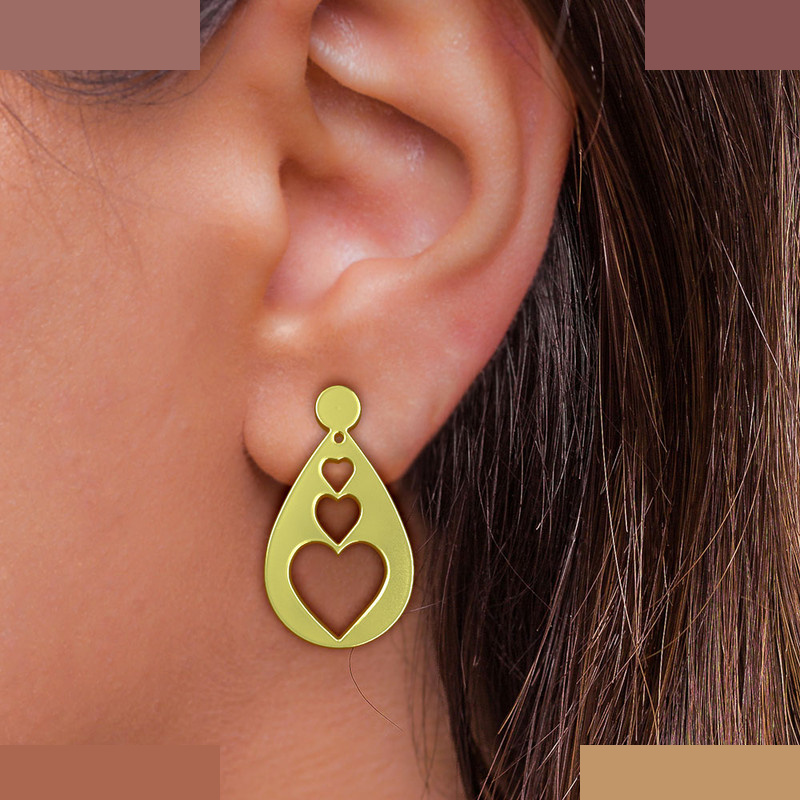 گوشواره طلا 18 عیار زنانه مدوپد مدل قلب کد GA1-13828