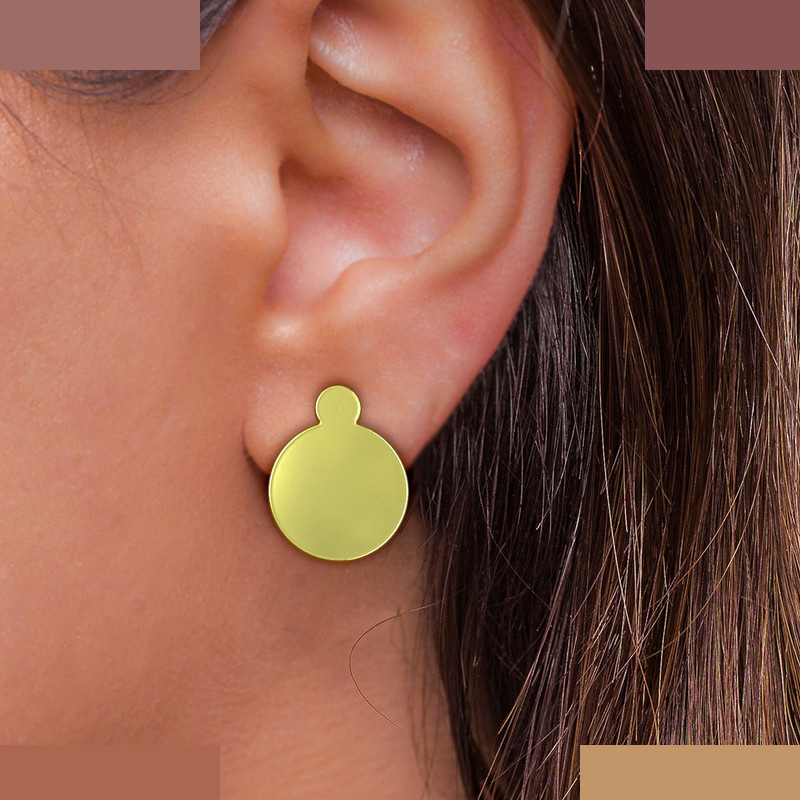 گوشواره طلا 18 عیار زنانه مدوپد مدل دایره کد GA1-13959