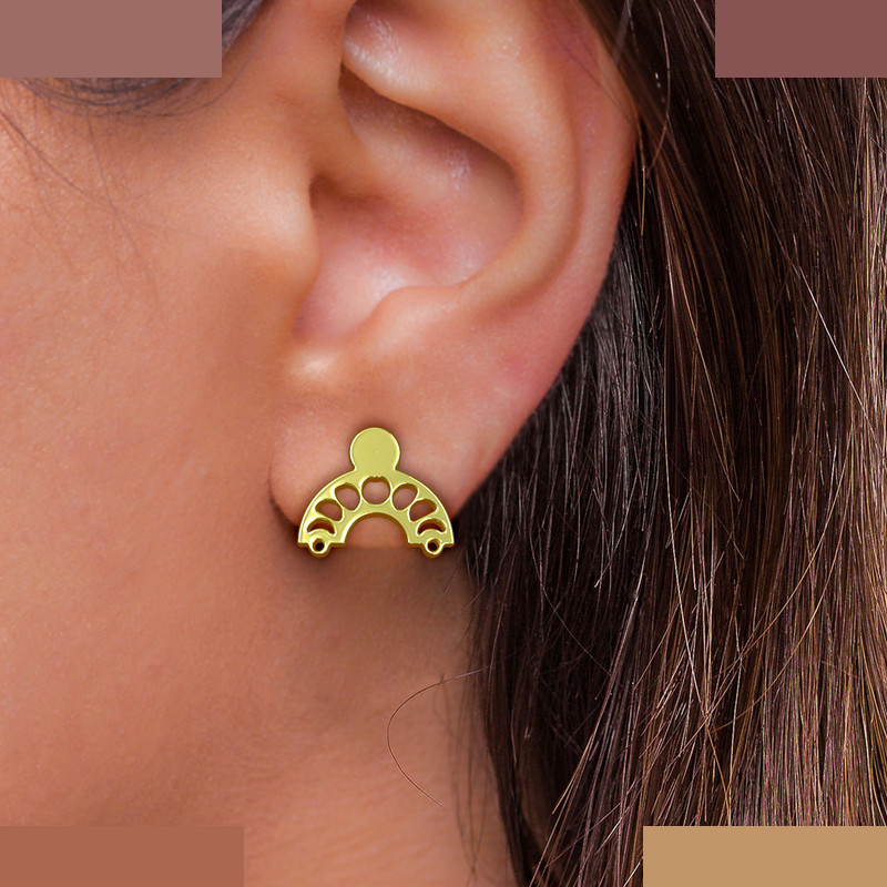 گوشواره طلا 18 عیار زنانه مدوپد مدل هندسی کد GA1-14013 گوشواره طلا 18 عیار زنانه مدوپد مدل هندسی کد GA1-14013