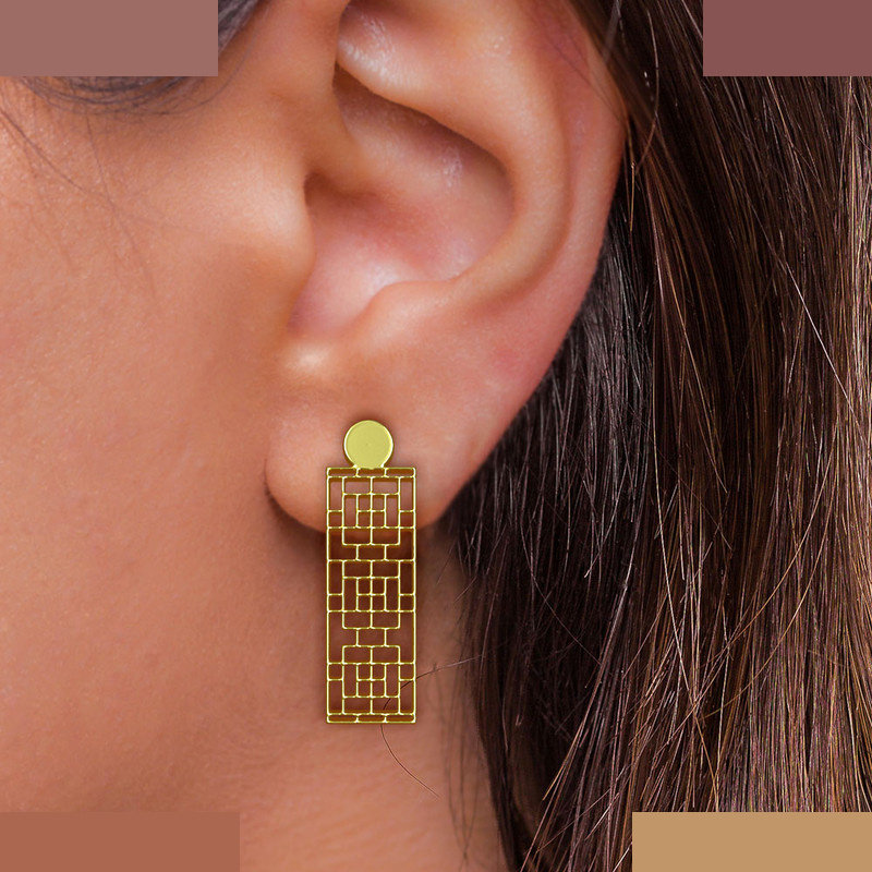 گوشواره طلا 18 عیار زنانه مدوپد مدل هندسی کد GA1-14186 گوشواره طلا 18 عیار زنانه مدوپد مدل هندسی کد GA1-14186