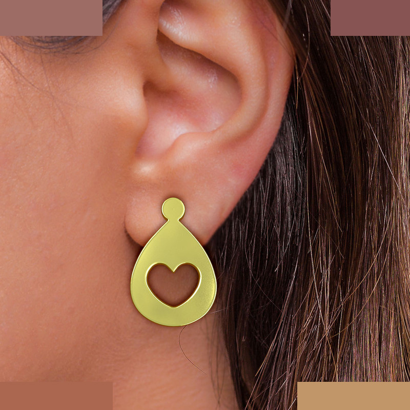 گوشواره طلا 18 عیار زنانه مدوپد مدل قلب کد GA1-14245 گوشواره طلا 18 عیار زنانه مدوپد مدل قلب کد GA1-14245