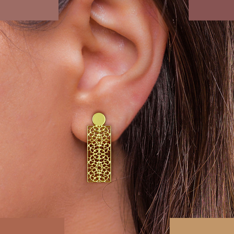 گوشواره طلا 18 عیار زنانه مدوپد مدل هندسی کد GA1-14343 گوشواره طلا 18 عیار زنانه مدوپد مدل هندسی کد GA1-14343