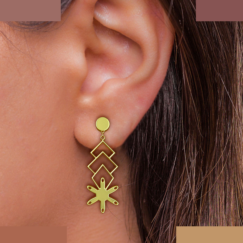 گوشواره طلا 18 عیار زنانه مدوپد مدل هندسی کد GA1-14376 گوشواره طلا 18 عیار زنانه مدوپد مدل هندسی کد GA1-14376