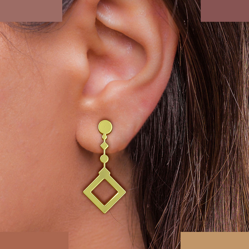 گوشواره طلا 18 عیار زنانه مدوپد مدل هندسی کد GA1-14498 گوشواره طلا 18 عیار زنانه مدوپد مدل هندسی کد GA1-14498