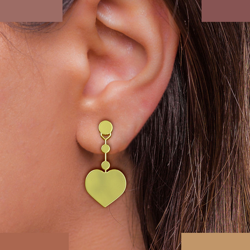 گوشواره طلا 18 عیار زنانه مدوپد مدل قلب کد GA1-14545 گوشواره طلا 18 عیار زنانه مدوپد مدل قلب کد GA1-14545