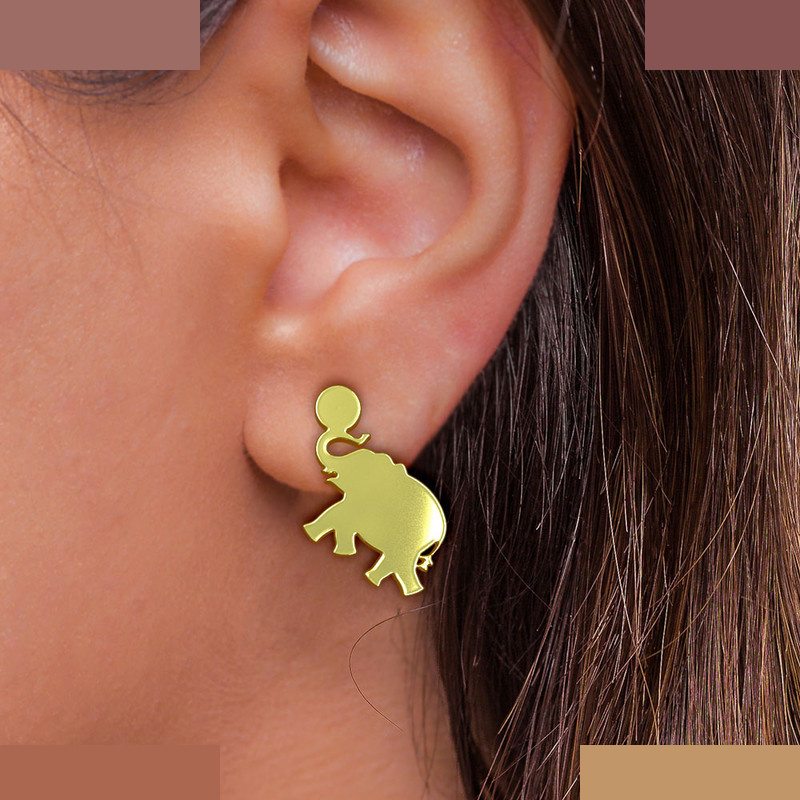 گوشواره طلا 18 عیار زنانه مدوپد مدل فیل کد GA1-14714