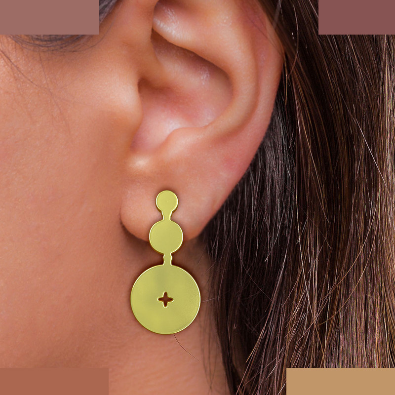 گوشواره طلا 18 عیار زنانه مدوپد مدل هندسی کد GA1-14741 گوشواره طلا 18 عیار زنانه مدوپد مدل هندسی کد GA1-14741