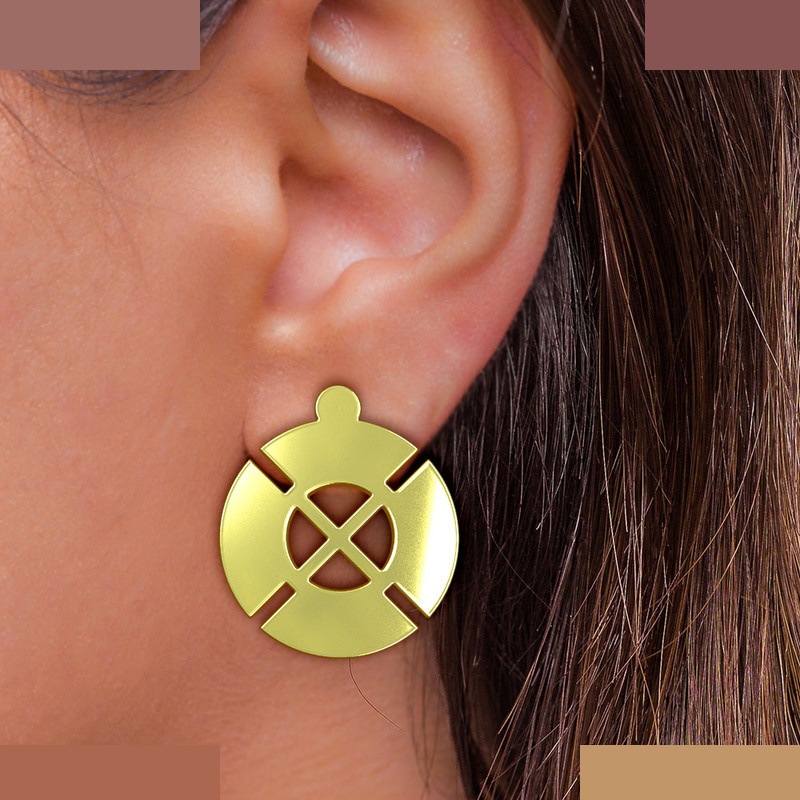 گوشواره طلا 18 عیار زنانه مدوپد مدل هندسی کد GA1-14913 گوشواره طلا 18 عیار زنانه مدوپد مدل هندسی کد GA1-14913