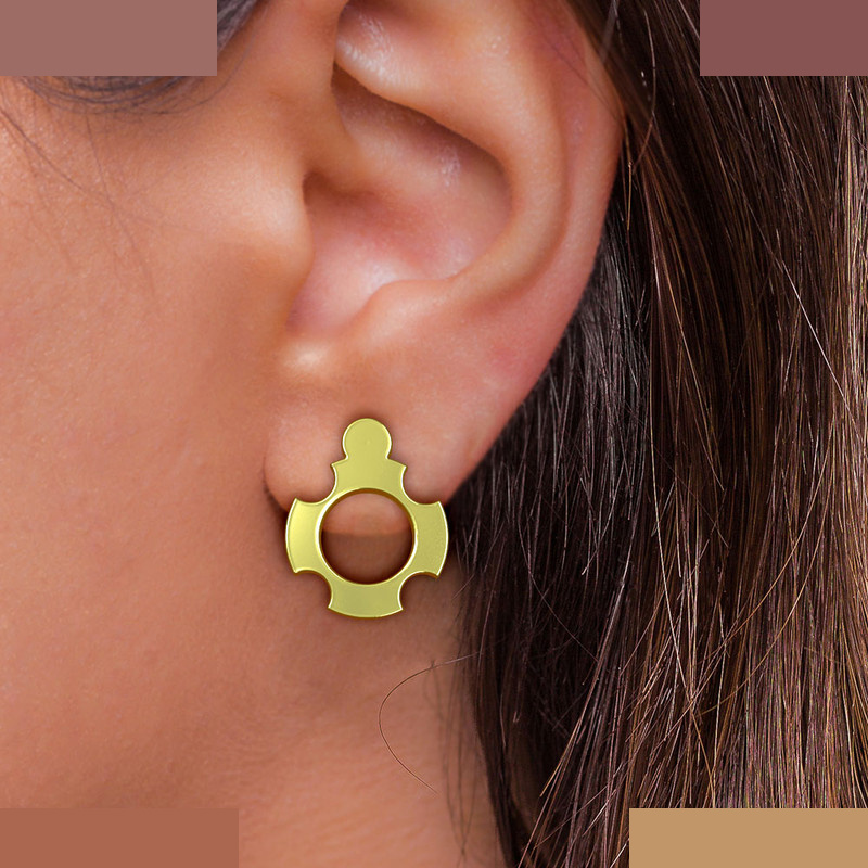 گوشواره طلا 18 عیار زنانه مدوپد مدل هندسی کد GA1-14914 گوشواره طلا 18 عیار زنانه مدوپد مدل هندسی کد GA1-14914