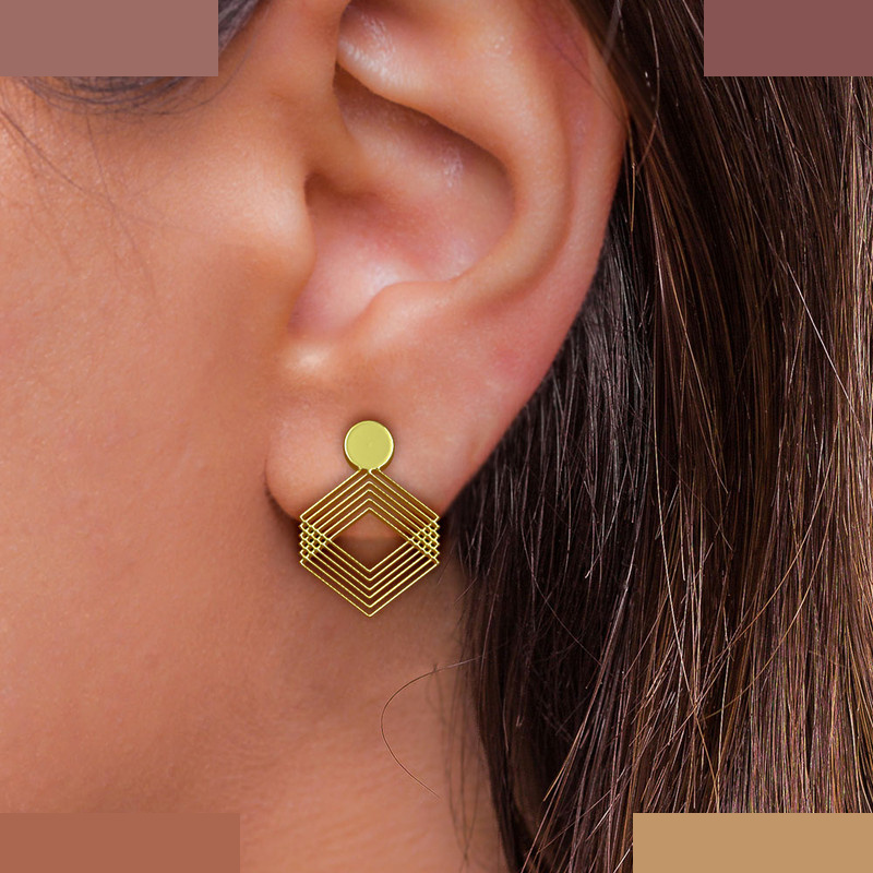 گوشواره طلا 18 عیار زنانه مدوپد مدل هندسی کد GA1-14919 گوشواره طلا 18 عیار زنانه مدوپد مدل هندسی کد GA1-14919