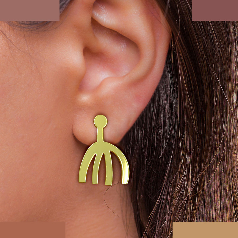 گوشواره طلا 18 عیار زنانه مدوپد مدل هندسی کد GA1-15042 گوشواره طلا 18 عیار زنانه مدوپد مدل هندسی کد GA1-15042