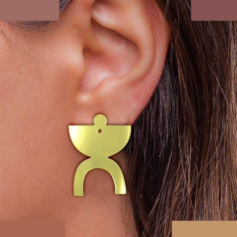 گوشواره طلا 18 عیار زنانه مدوپد مدل هندسی کد GA1-15094 گوشواره طلا 18 عیار زنانه مدوپد مدل هندسی کد GA1-15094