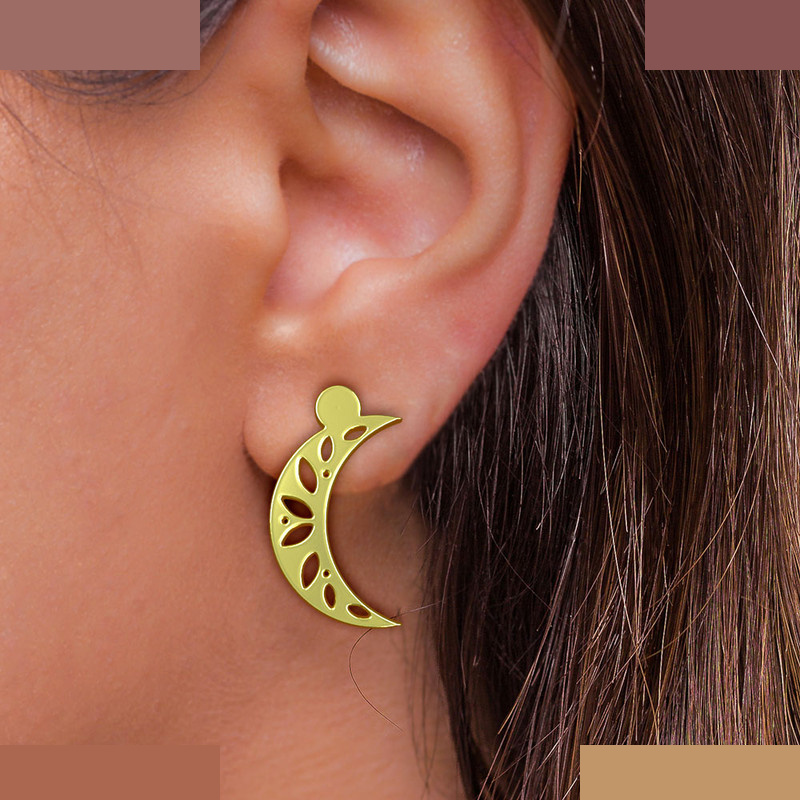 گوشواره طلا 18 عیار زنانه مدوپد مدل ماه کد GA1-15096 گوشواره طلا 18 عیار زنانه مدوپد مدل ماه کد GA1-15096