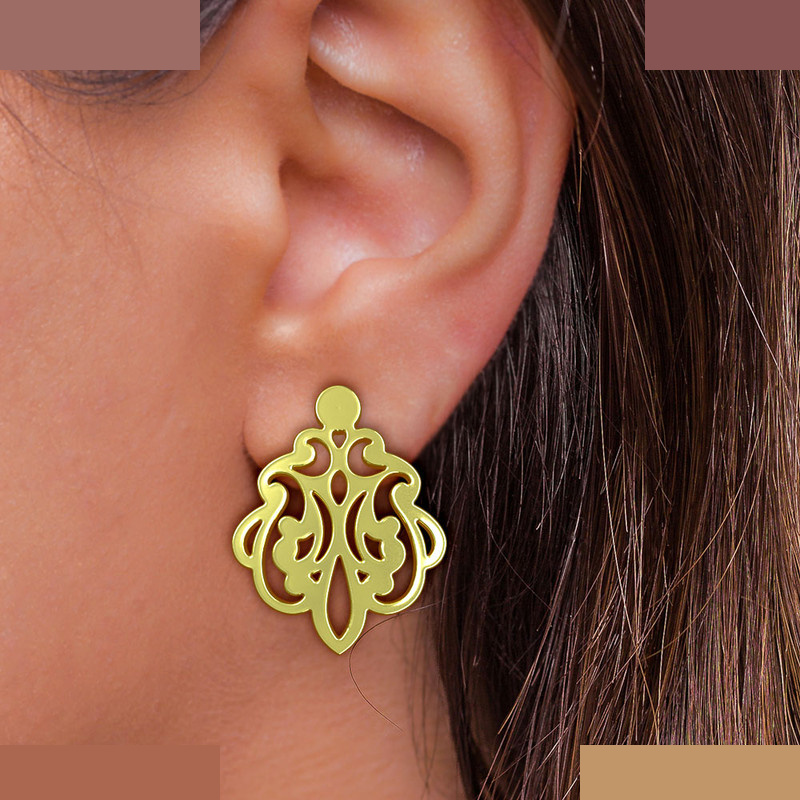 گوشواره طلا 18 عیار زنانه مدوپد مدل هندسی کد GA1-15194 گوشواره طلا 18 عیار زنانه مدوپد مدل هندسی کد GA1-15194