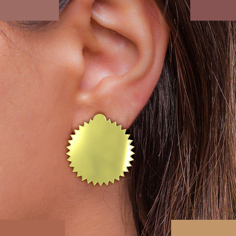 گوشواره طلا 18 عیار زنانه مدوپد مدل ستاره کد GA1-15448