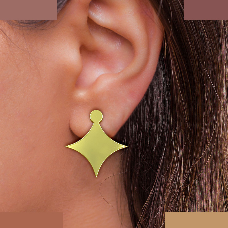 گوشواره طلا 18 عیار زنانه مدوپد مدل ستاره کد GA1-15510