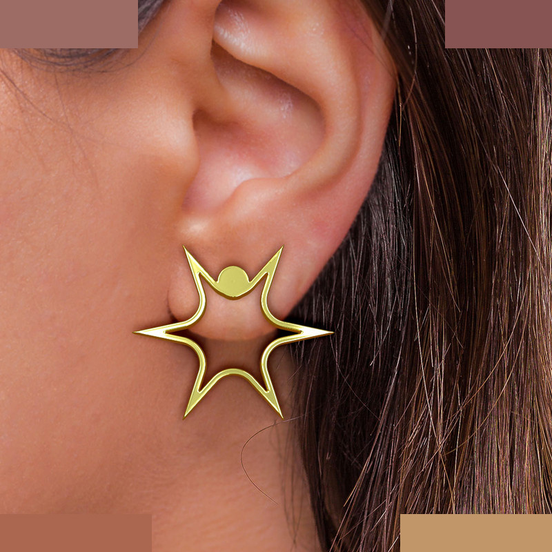 گوشواره طلا 18 عیار زنانه مدوپد مدل ستاره کد GA1-15528 گوشواره طلا 18 عیار زنانه مدوپد مدل ستاره کد GA1-15528