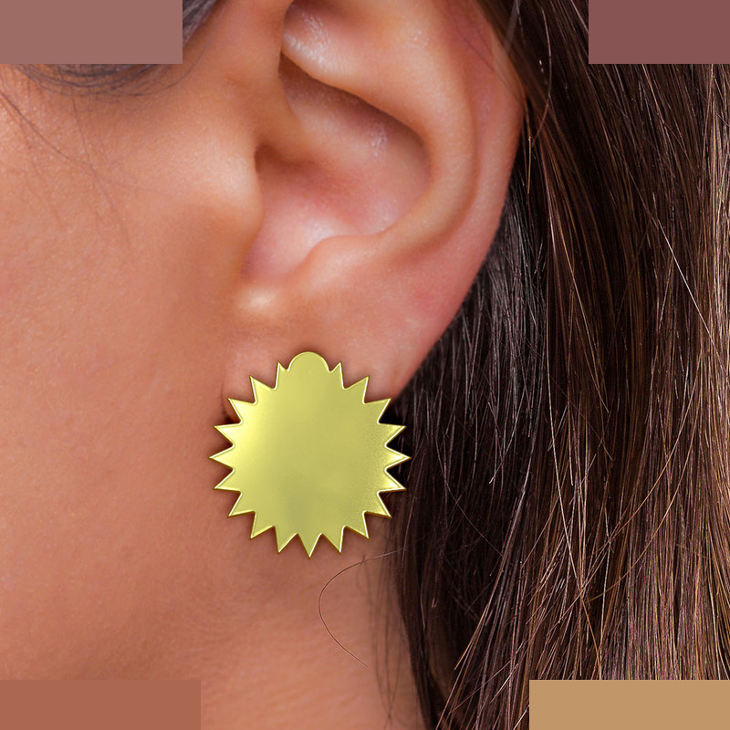 گوشواره طلا 18 عیار زنانه مدوپد مدل ستاره کد GA1-15593