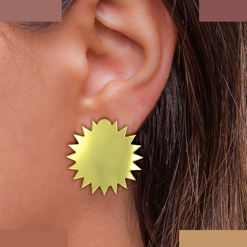 گوشواره طلا 18 عیار زنانه مدوپد مدل ستاره کد GA1-15627