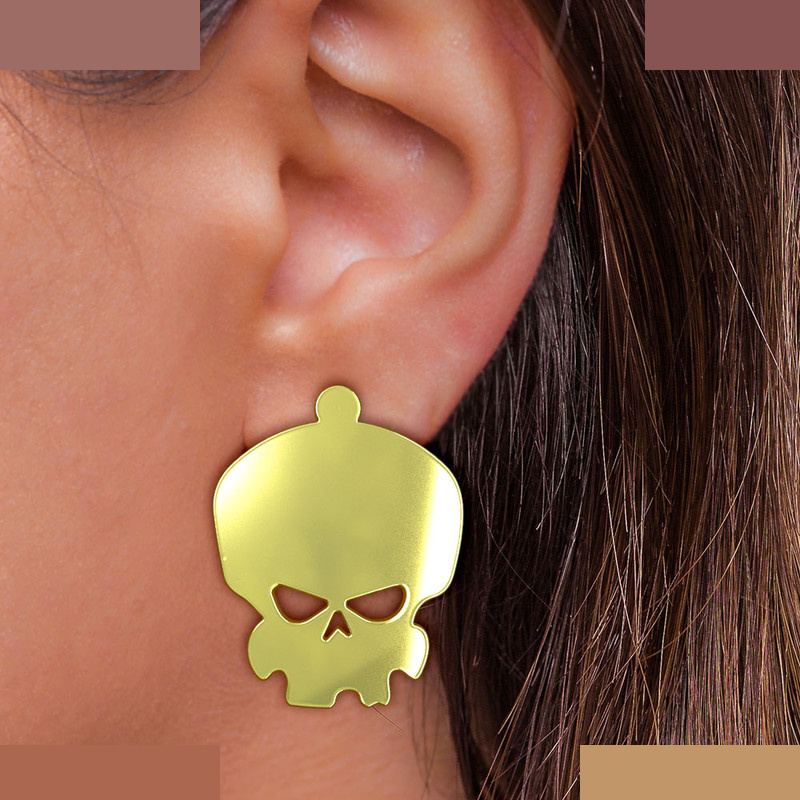 گوشواره طلا 18 عیار زنانه مدوپد مدل جمجمه کد GA1-15670 گوشواره طلا 18 عیار زنانه مدوپد مدل جمجمه کد GA1-15670