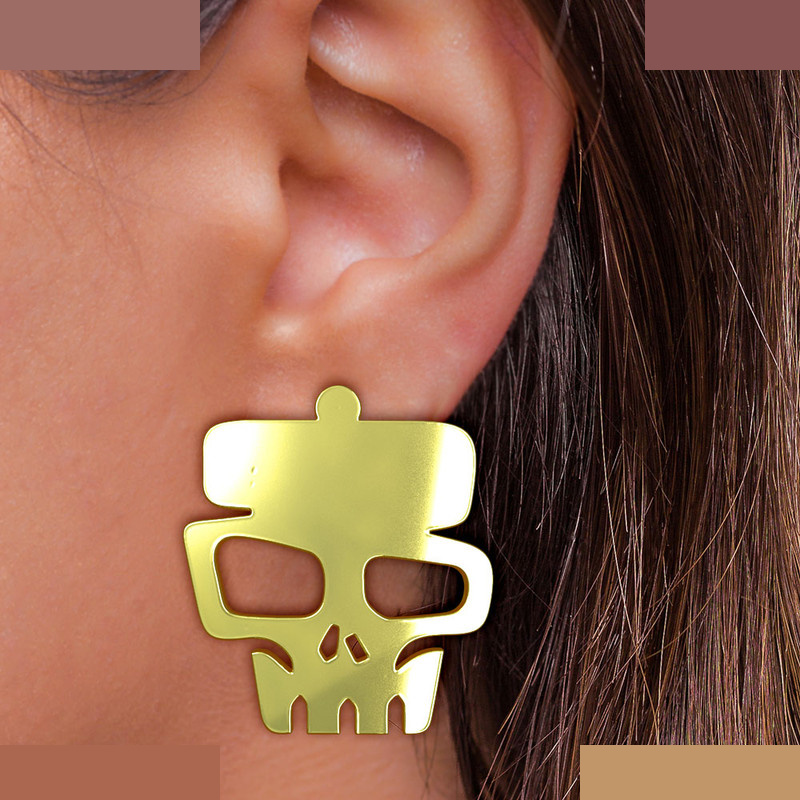 گوشواره طلا 18 عیار زنانه مدوپد مدل جمجمه کد GA1-15673 گوشواره طلا 18 عیار زنانه مدوپد مدل جمجمه کد GA1-15673