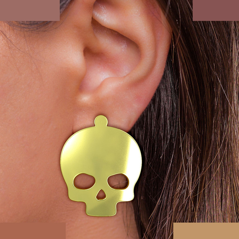 گوشواره طلا 18 عیار زنانه مدوپد مدل جمجمه کد GA1-15695 گوشواره طلا 18 عیار زنانه مدوپد مدل جمجمه کد GA1-15695