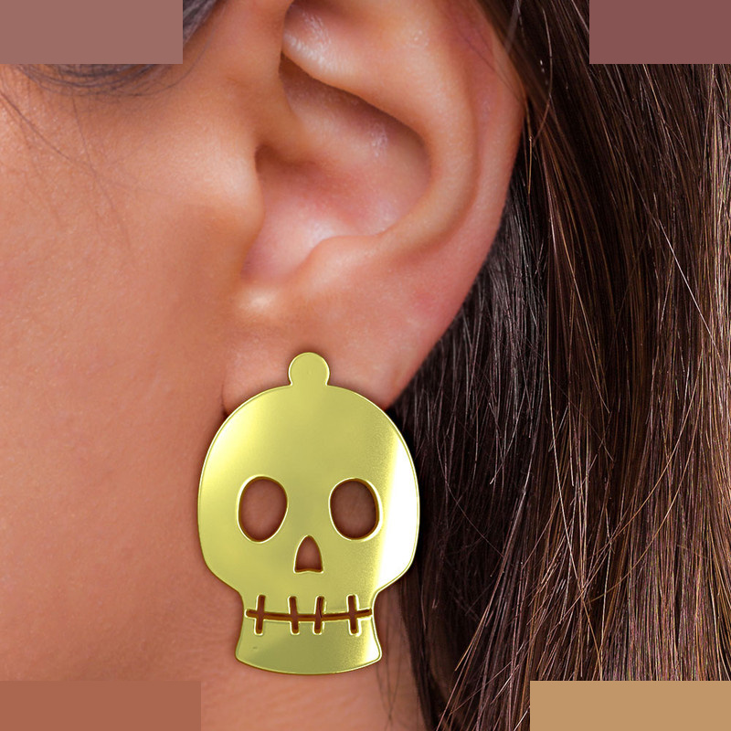 گوشواره طلا 18 عیار زنانه مدوپد مدل جمجمه کد GA1-15705 گوشواره طلا 18 عیار زنانه مدوپد مدل جمجمه کد GA1-15705