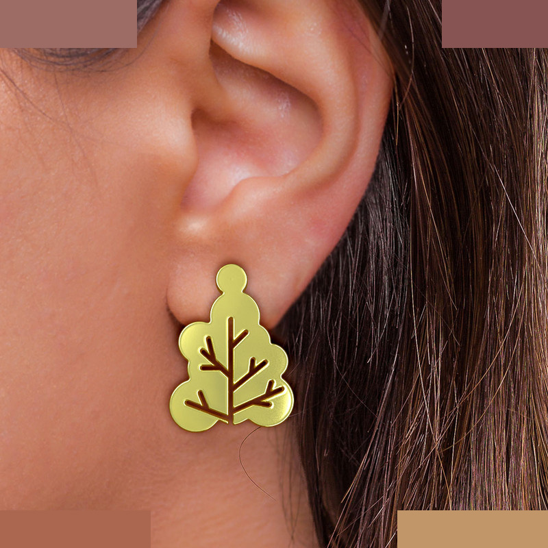 گوشواره طلا 18 عیار زنانه مدوپد مدل درخت کد GA1-15814