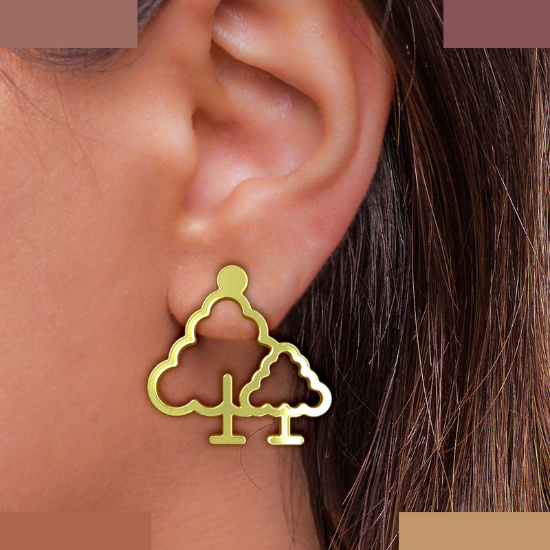 گوشواره طلا 18 عیار زنانه مدوپد مدل درخت کد GA1-15832 گوشواره طلا 18 عیار زنانه مدوپد مدل درخت کد GA1-15832