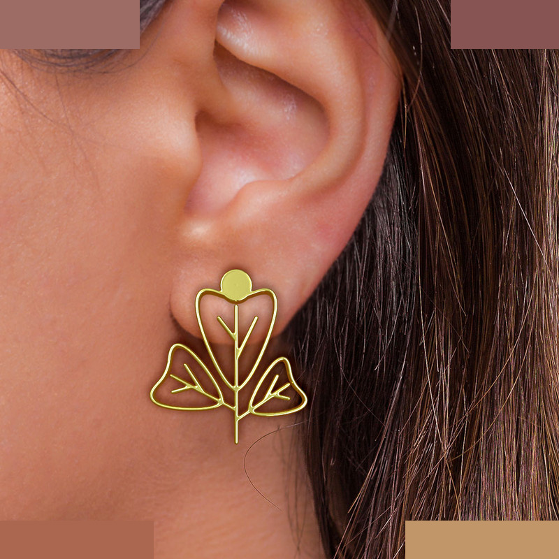 گوشواره طلا 18 عیار زنانه مدوپد مدل برگ کد GA1-15909 گوشواره طلا 18 عیار زنانه مدوپد مدل برگ کد GA1-15909