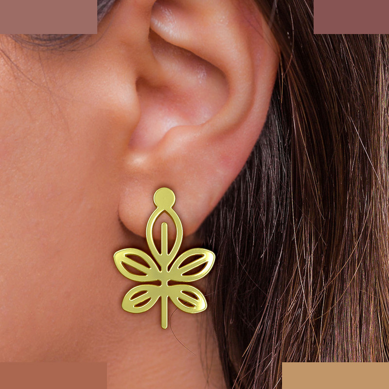 گوشواره طلا 18 عیار زنانه مدوپد مدل برگ کد GA1-15935 گوشواره طلا 18 عیار زنانه مدوپد مدل برگ کد GA1-15935