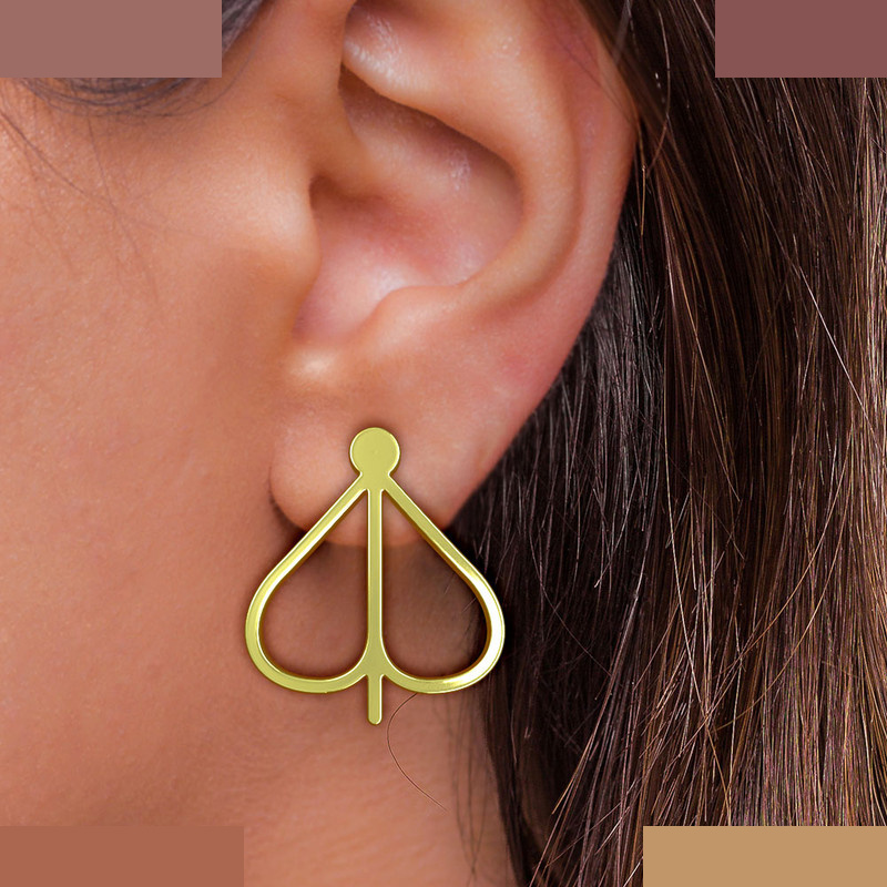 گوشواره طلا 18 عیار زنانه مدوپد مدل برگ کد GA1-15937