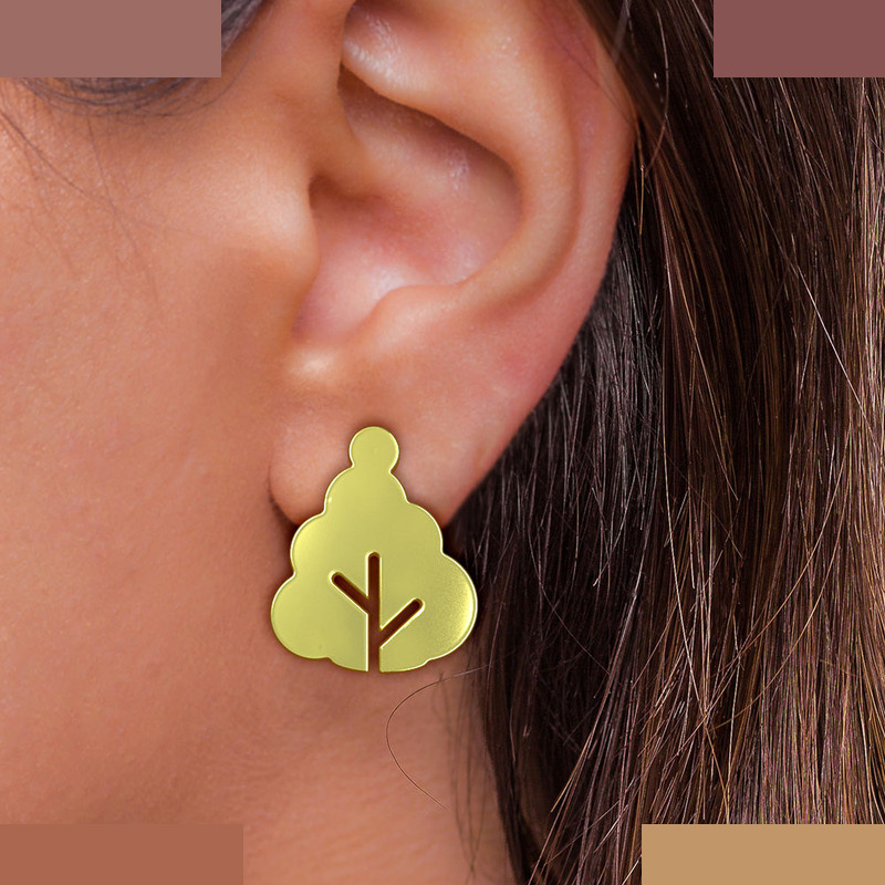 گوشواره طلا 18 عیار زنانه مدوپد مدل برگ کد GA1-15947