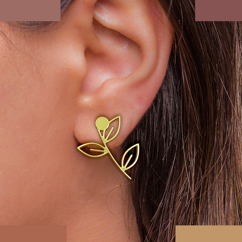 گوشواره طلا 18 عیار زنانه مدوپد مدل برگ کد GA1-15982 گوشواره طلا 18 عیار زنانه مدوپد مدل برگ کد GA1-15982