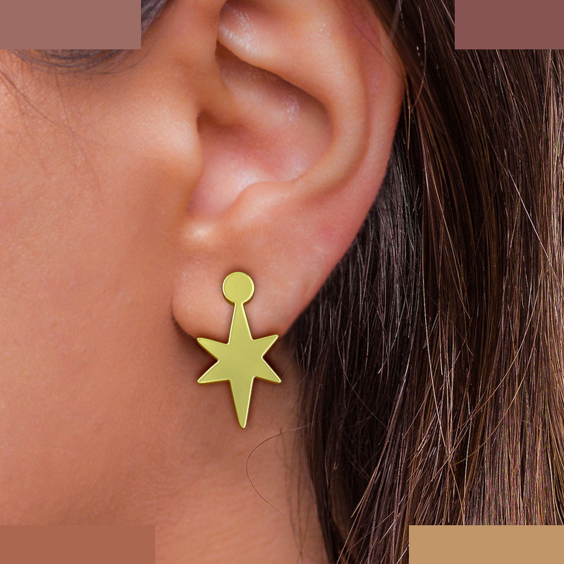 گوشواره طلا 18 عیار زنانه مدوپد مدل ستاره کد GA1-16040 گوشواره طلا 18 عیار زنانه مدوپد مدل ستاره کد GA1-16040