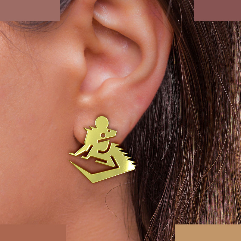 گوشواره طلا 18 عیار زنانه مدوپد مدل تمساح کد GA1-16055 گوشواره طلا 18 عیار زنانه مدوپد مدل تمساح کد GA1-16055