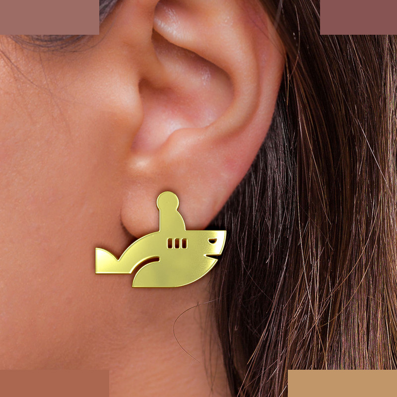 گوشواره طلا 18 عیار زنانه مدوپد مدل ماهی کد GA1-16064 گوشواره طلا 18 عیار زنانه مدوپد مدل ماهی کد GA1-16064