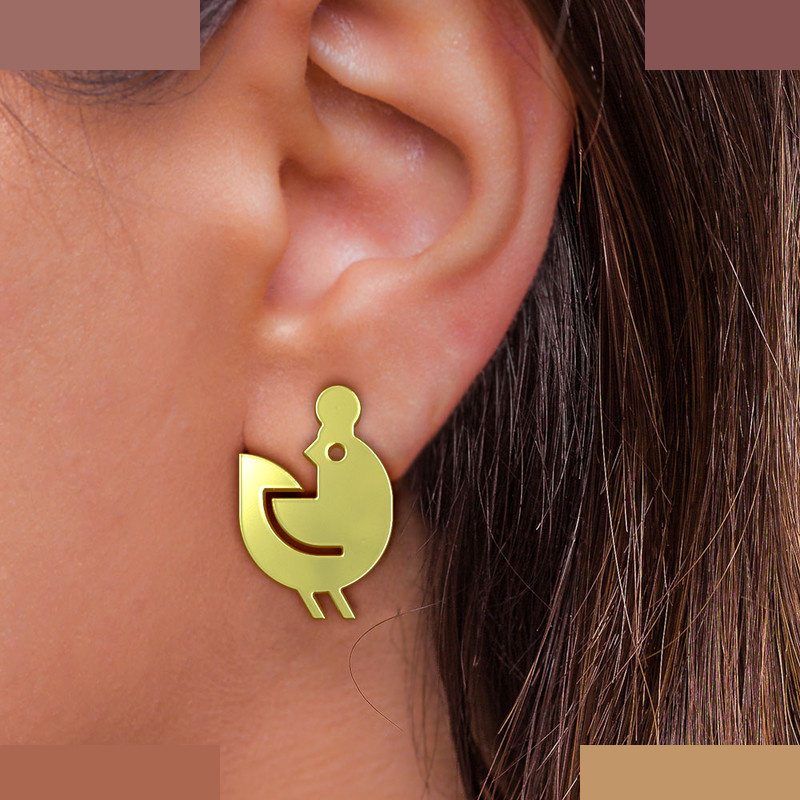 گوشواره طلا 18 عیار زنانه مدوپد مدل خروس کد GA1-16068 گوشواره طلا 18 عیار زنانه مدوپد مدل خروس کد GA1-16068