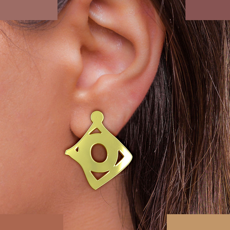 گوشواره طلا 18 عیار زنانه مدوپد مدل هندسی کد GA1-16158 گوشواره طلا 18 عیار زنانه مدوپد مدل هندسی کد GA1-16158