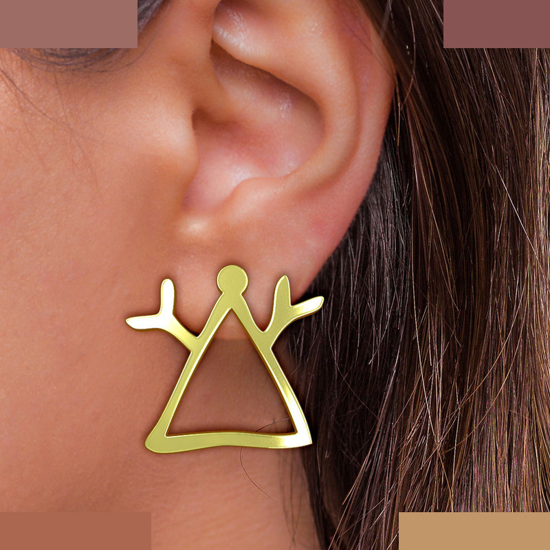 گوشواره طلا 18 عیار زنانه مدوپد مدل هندسی کد GA1-16196 گوشواره طلا 18 عیار زنانه مدوپد مدل هندسی کد GA1-16196