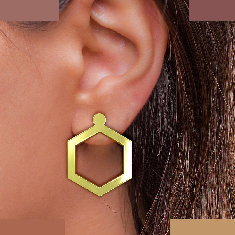 گوشواره طلا 18 عیار زنانه مدوپد مدل شش ضلعی کد GA1-16298 گوشواره طلا 18 عیار زنانه مدوپد مدل شش ضلعی کد GA1-16298