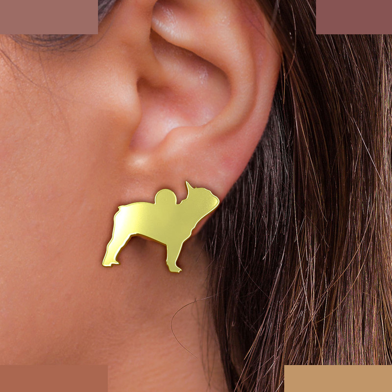 گوشواره طلا 18 عیار زنانه مدوپد مدل سگ کد GA1-16428