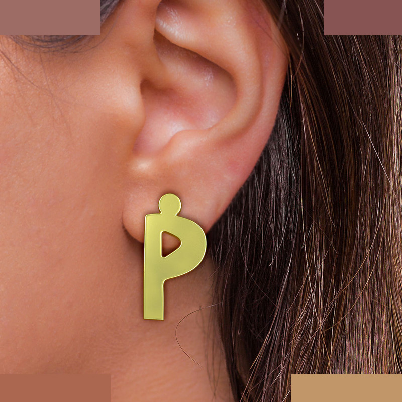 گوشواره طلا 18 عیار زنانه مدوپد مدل حرف P کد GA1-16657 گوشواره طلا 18 عیار زنانه مدوپد مدل حرف P کد GA1-16657