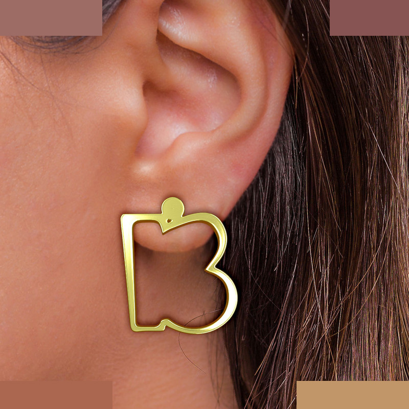 گوشواره طلا 18 عیار زنانه مدوپد مدل حرف B کد GA1-16682 گوشواره طلا 18 عیار زنانه مدوپد مدل حرف B کد GA1-16682