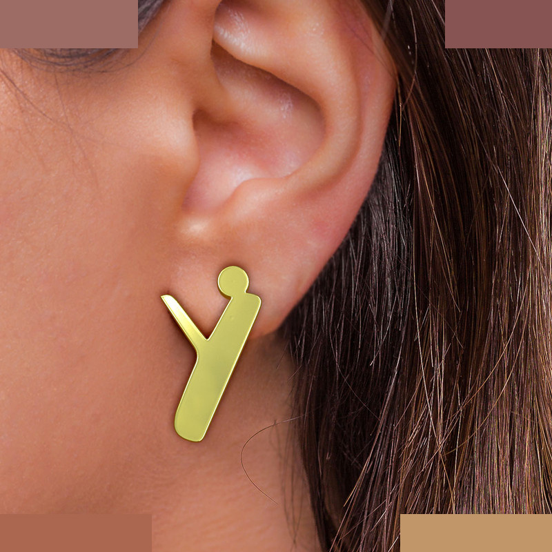 گوشواره طلا 18 عیار زنانه مدوپد مدل حرف Y کد GA1-16731 گوشواره طلا 18 عیار زنانه مدوپد مدل حرف Y کد GA1-16731